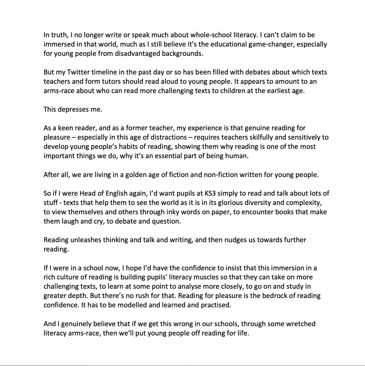 A quick reflection on reading. Carry on.