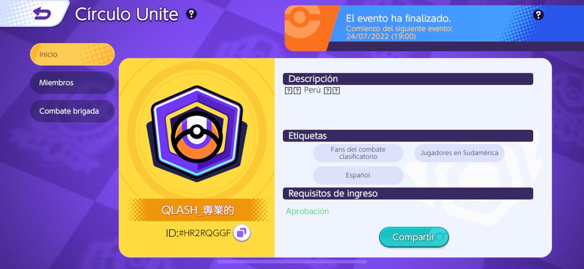EME_DAEM's tweet photo. ¡SE PARTE DEL SHOW!
La gentita de @QLASH_Spain #PokemonUNITE 
te invitan a ser parte de nuestro circulo unite a por el top #1 
Te esperamos!

CU 👉#HR2RQGGF
https://t.co/hSSZxw4BVg https://t.co/uMxq1PNWIT