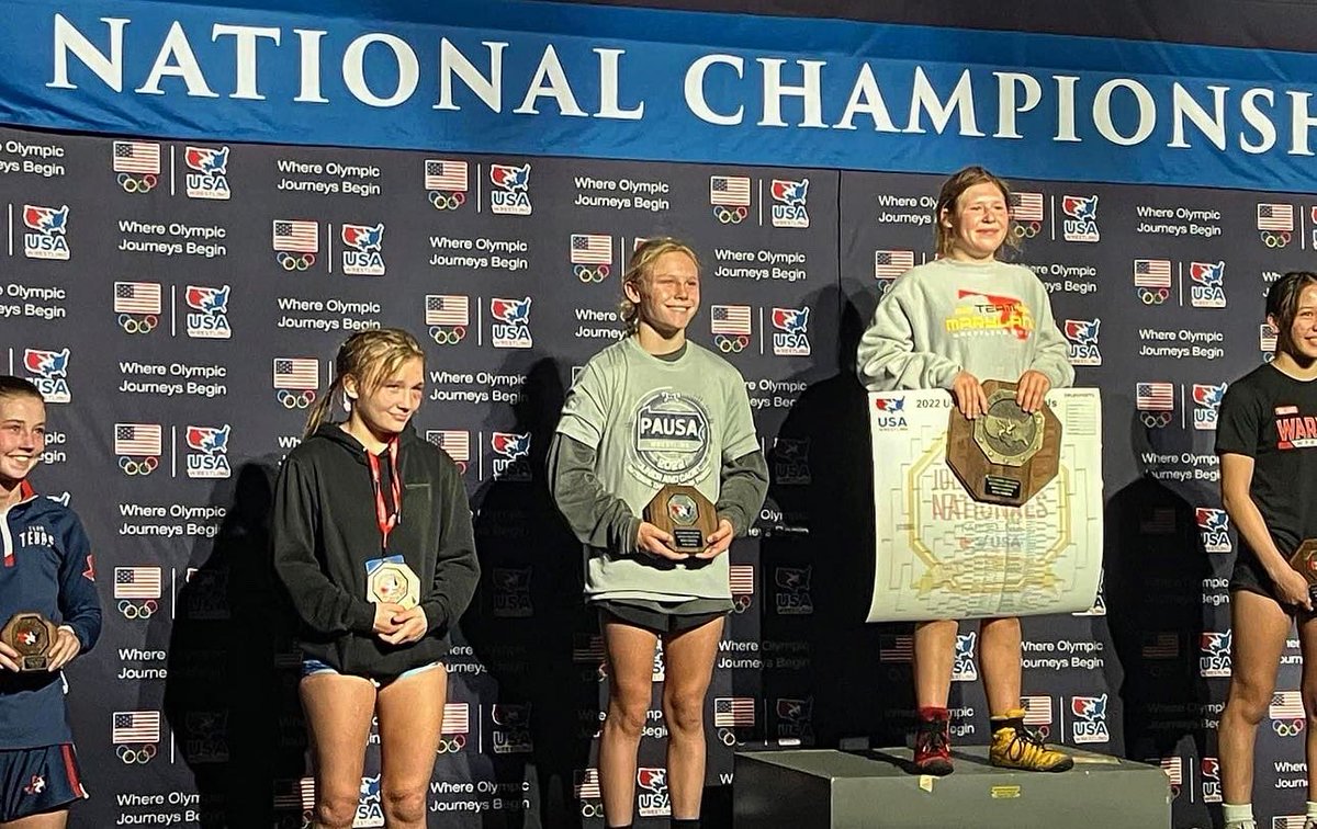 girls_easton's tweet photo. Congrats to Aubre Krazer on earning Fargo All-American status in the 16U and Junior divisions🔥

Going 13-2 overall, Aubre finished 3rd in 16U and 2nd in Juniors both at 112lbs. 

📸 Tony Rotundo https://t.co/isyBEalNSE