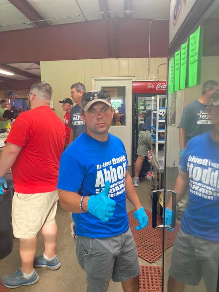 David_Abbott_Jr's tweet photo. Busy night in the kitchen at the Clark County Fair! Always working for you! #AbbottForCharlestown https://t.co/Su8xrkhFlN