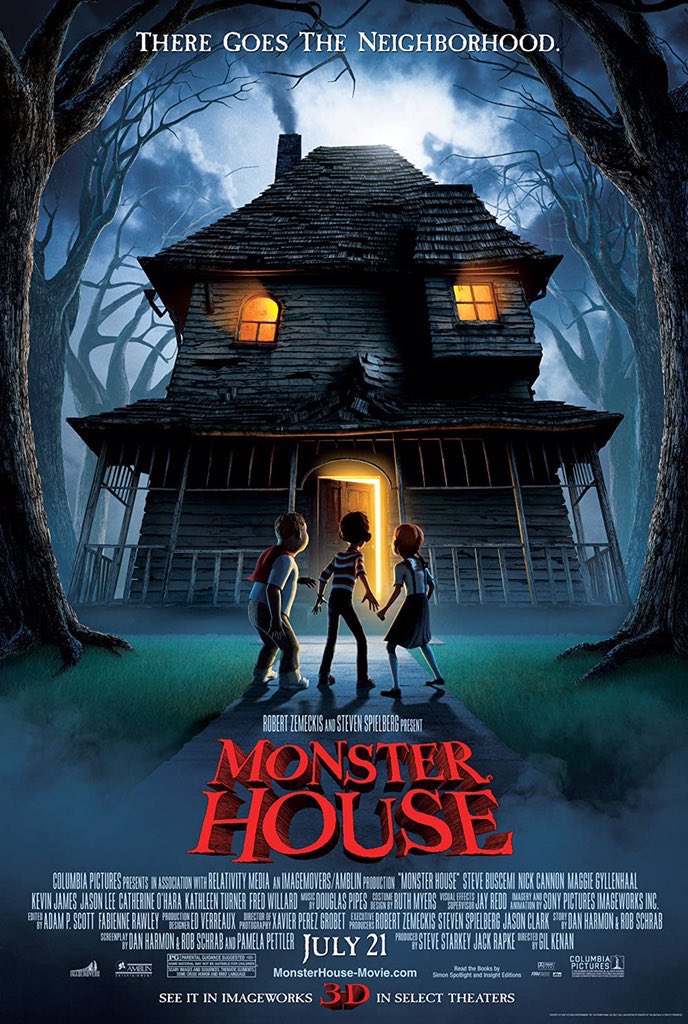 Happy 16th Anniversary to Monster House! 🥳🎉

#MonsterHouse #SteveBuscemi @NickCannon #JasonLee #KathleenTurner #FredWillard #CatherineOHara #DanHarmon @RobSchrab #RobertZemeckis @Amblin