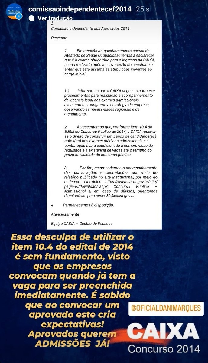 belaabade's tweet photo. Como assim a CAIXA vai fazer um banco de reserva de aprovados? Pode isso @STF_oficial ? A Caixa pode desobedecer o tema de 784-RG do STF? Como empresa pública não seria a primeira à cumprir a JUSTIÇA?
#ContrataCaixa
@TST_Oficial 
@TRT10oficial 
@gilmarmendes 
@MPTDFTO https://t.co/04NIytfUcu
