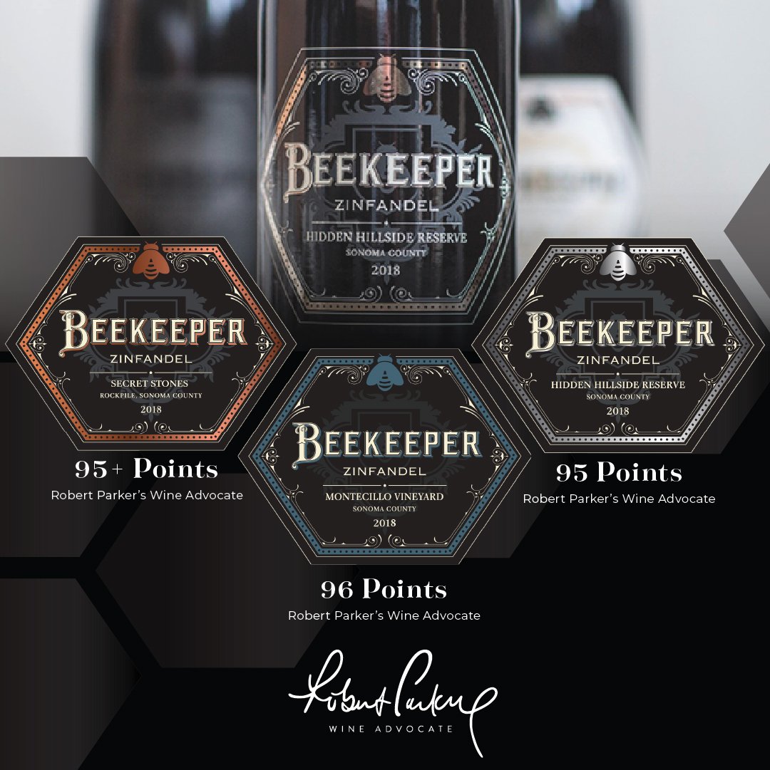 beekeepercellar's tweet photo. The Wine Advocate scores are in for Beekeeper Cellars and they are spectacular!

Enjoy special pricing on our 2018 wines in a celebratory summer allocation, only until August 12th at https://t.co/fBrYVbG9A4 https://t.co/wQavqTZKHQ