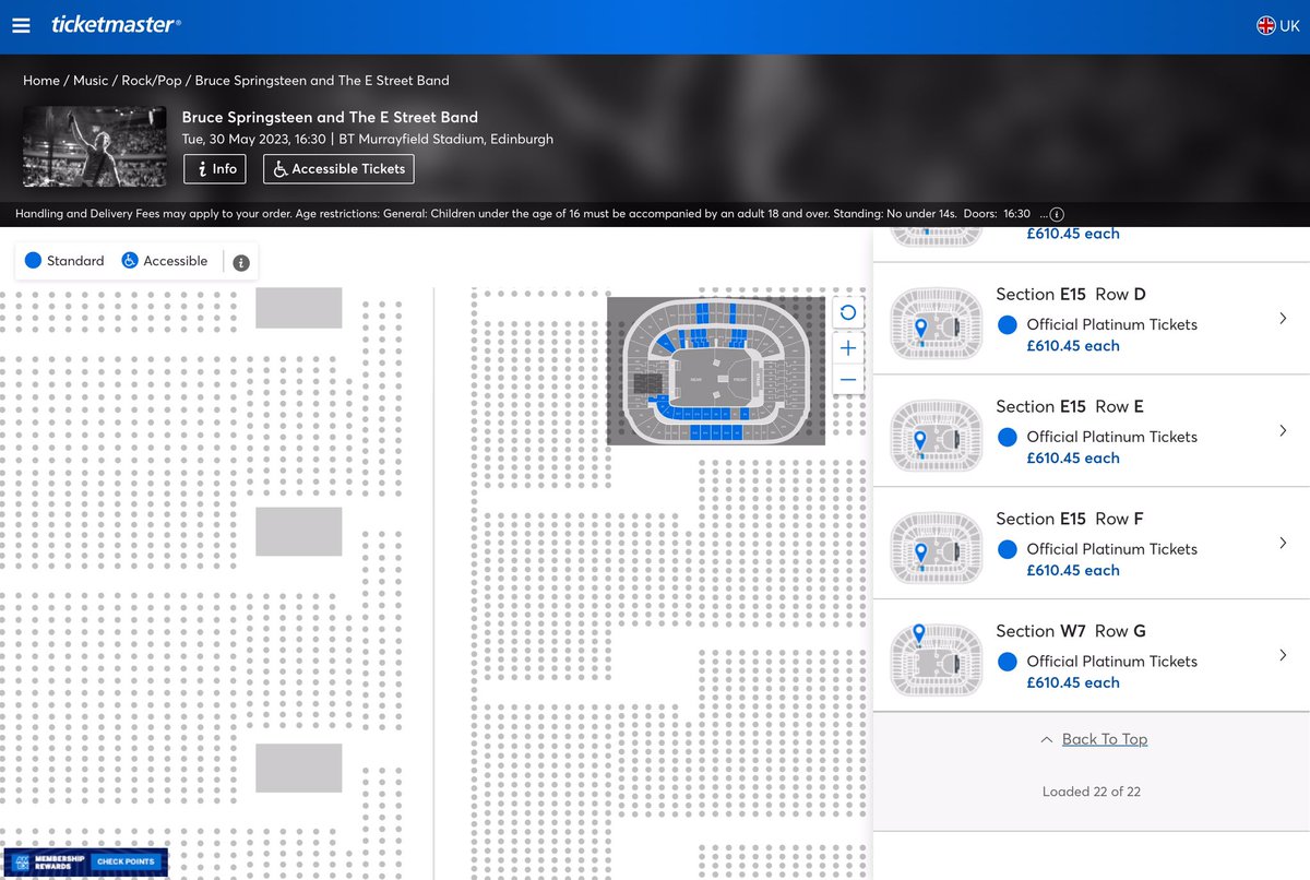 MurphysMum0411's tweet photo. Wow @springsteen you’re charging between £500 and £600 a ticket for your gig at Murrayfield Edinburgh? 😳. How can @Ticketmaster get away with charging these prices for ONE seat? https://t.co/4SavHutZ7N