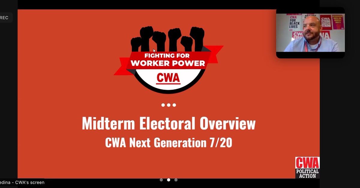 Victory4Oakland's tweet photo. Great night joining @CWANextGen national political briefing call discussing the primary races and what is to come across the country!  Special s/o to @DevinMurphyDTM for joining and repping for the east Bay. 

#VictoryforOakland #Victoryforworkers #workersunite #cwastrong https://t.co/Rkcjtxw5OX