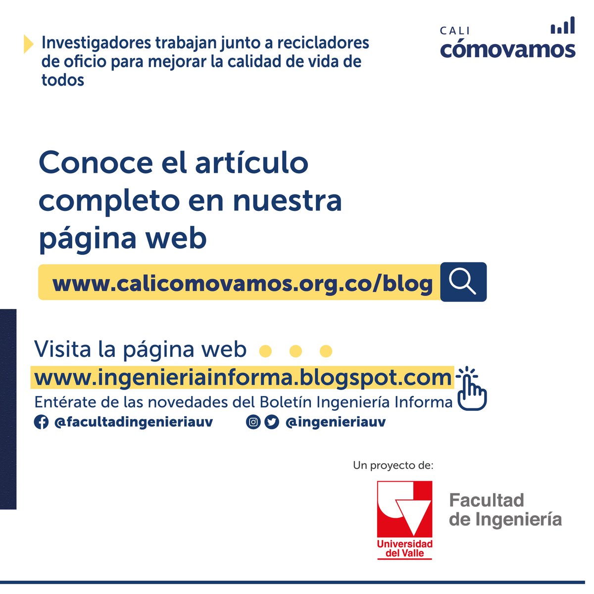 calicomovamos's tweet photo. #EnCaliSeProgresaVé |👉 Investigadores de @ingenieriauv y recicladores de la Fundación Ciclos, trabajan juntos para una mejor calidad de vida.
#Blog

✅ Conoce más en nuestro blog: https://t.co/sCtdutWDXz
 #Univalle #calico #desarrollolocal #reciclaje https://t.co/WZoBz3bhDz