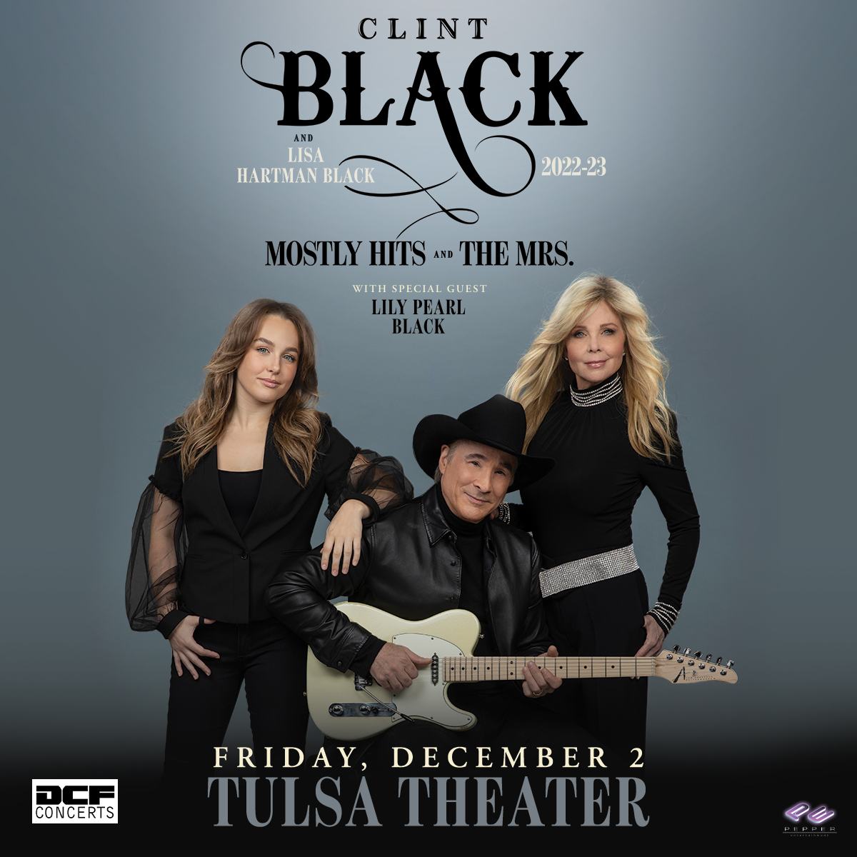 🤠🤠 ANNOUNCEMENT: @Clint_Black feat. @lisahbofficial ~ Mostly Hits and the Mrs. Tour ~ with special guest @lilypblack live at Tulsa Theater on Friday, 12/2! 🔥🔥 bit.ly/ClintBlackTuls…