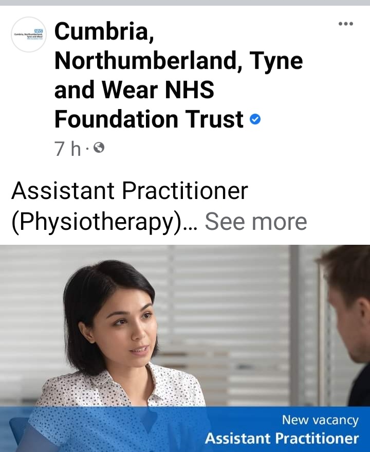 tracecc1's tweet photo. Fancy joining a great physiotherapy Team @SGP
@CNTWNHS @cntwahp @PhysiosinMH 
#excitingnewpost https://t.co/18I6LMRDIq