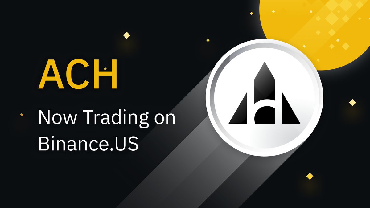 <a href="/AlchemyPay/">Alchemy Pay|$ACH: Fiat-Crypto Payment Gateway</a> In addition, ACH/USD and ACH/USDT trading pairs are now live!

Get started: support.binance.us/hc/en-us/artic…