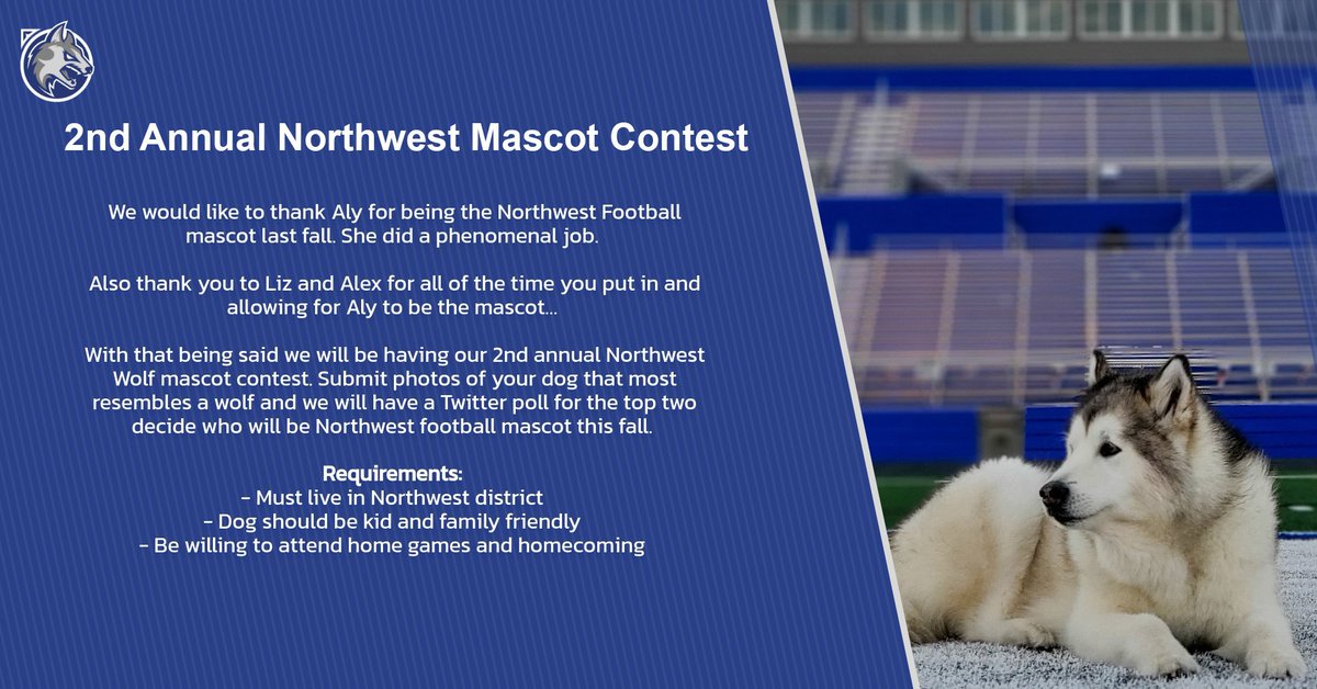 2nd Annual Northwest Mascot Contest! Submit pics by August 5th! #GoWolves