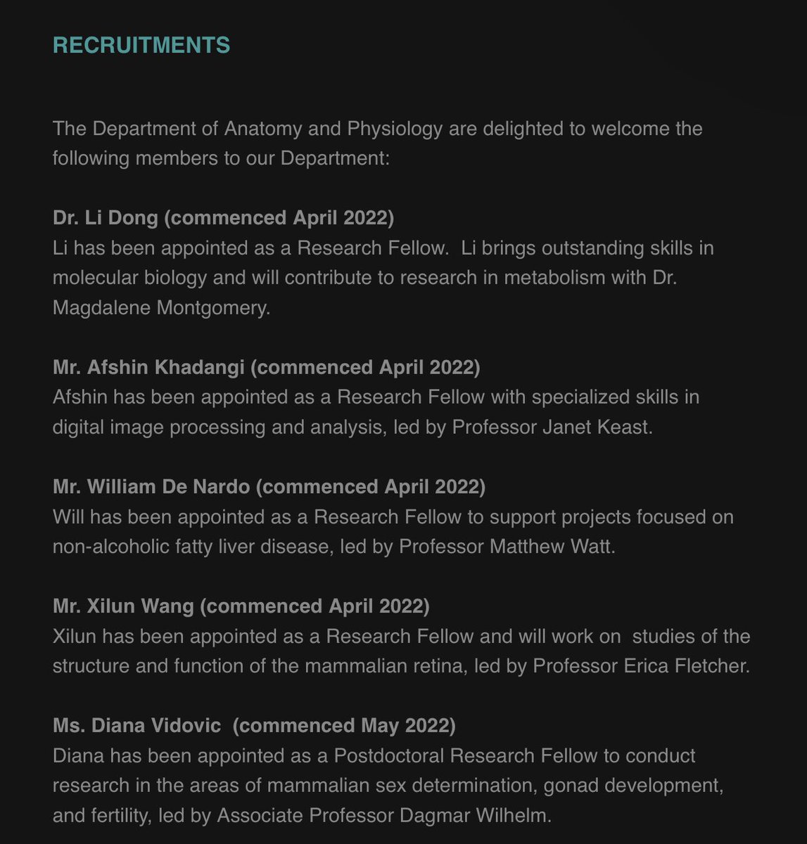 SBS EMCRA (@sbsemcra) on Twitter photo We would like to welcome the new EMCRA members to the Department of Anatomy and Physiology!
๐ฉ๐ปโ๐ฌ๐ฌ๐ง๐ปโ๐ฌ๐งซ๐งฌ๐ฅผ
<a href="/will_denardo/">William De Nardo</a> <a href="/AfshinK91/">Afshin Khadangi</a> <a href="/XilunWang/">๐ mtnman ๐</a> We would like to welcome the new EMCRA members to the Department of Anatomy and Physiology!
๐ฉ๐ปโ๐ฌ๐ฌ๐ง๐ปโ๐ฌ๐งซ๐งฌ๐ฅผ
<a href="/will_denardo/">William De Nardo</a> <a href="/AfshinK91/">Afshin Khadangi</a> <a href="/XilunWang/">๐ mtnman ๐</a>