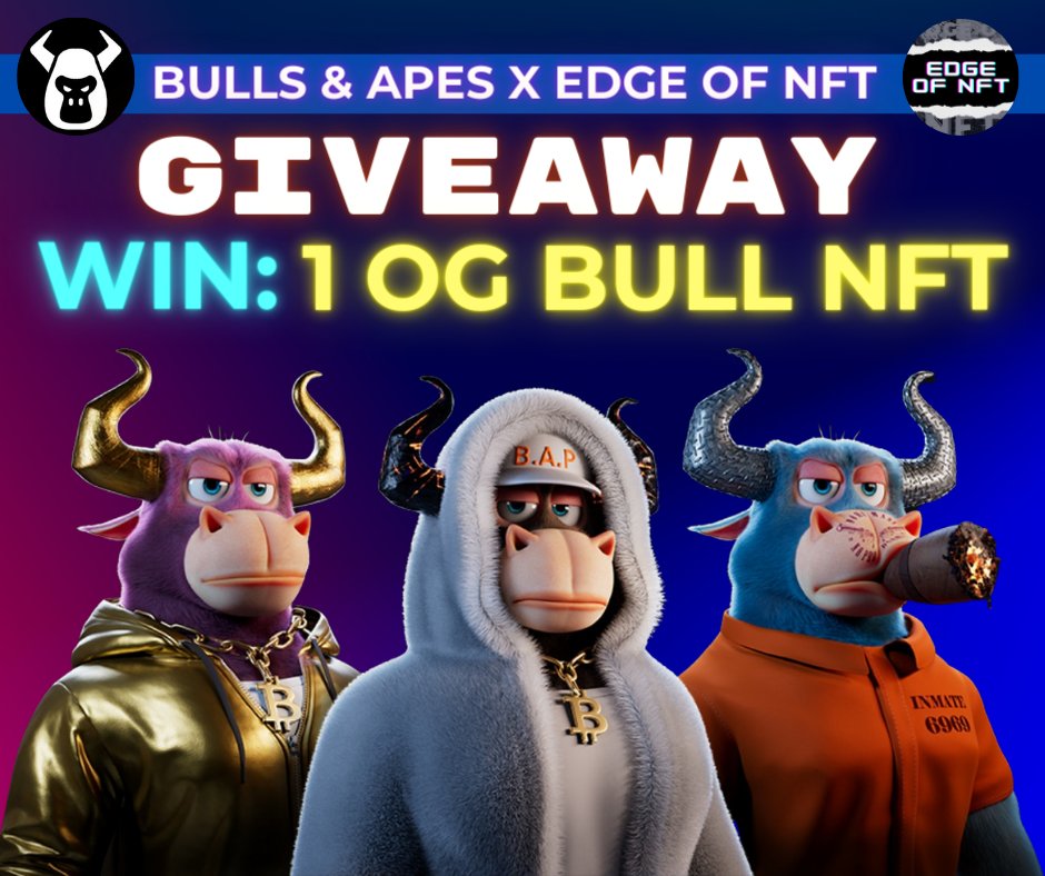 BIG #GIVEAWAY ALERT! 🚨🚨

<a href="/BullsApesProj/">Bulls and Apes Project</a> is giving away an OG Bull NFT to 1 lucky winner!(est. value of $1100)

Check out the episode to discover how Bulls &amp; Apes is transforming the industry by setting a new standard for #NFT purchasing.

Enter🎁: bit.ly/3RRzOXx
