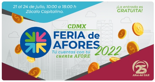 Regresa la Feria de Afores a la Ciudad de México
“Tú cuentas con tu Cuenta Afore”
● Es la segunda Feria Regional que se realiza en el marco de los 25 años del SAR
● Por primera vez se realizará en el Zócalo Capitalino
● El evento se celebrará del

sidtpa.org/2da-feria-de-a…