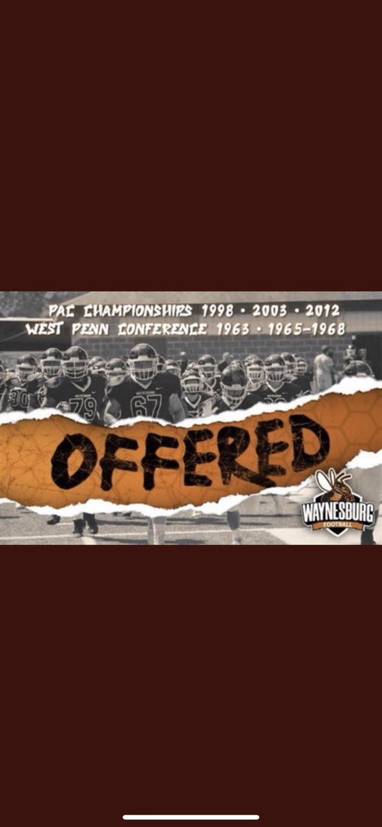KaseStewart02's tweet photo. I’m happy to announce my first offer from Waynesburg University @WU_SWARM. I had an amazing time touring the campus and talking with @LukeSheridanFB  and @CoachColemanDL. Can’t wait to see what the future has in store! 🧡🖤 https://t.co/uEnqbpR2Bj