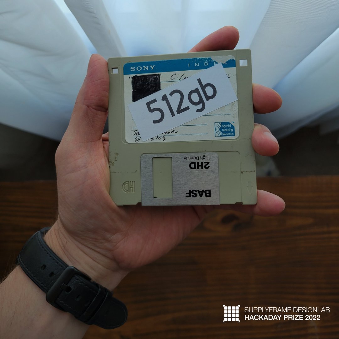 hackaday's tweet image. Gone are the days of floppy disk but this #HackItBack submission just brought it back with better features. With 512GB storage space, this entry just increased its storage capacity.

Bring retro device back alive &amp;amp; submit your project to #HackadayPrize➡️prize.supplyframe.com