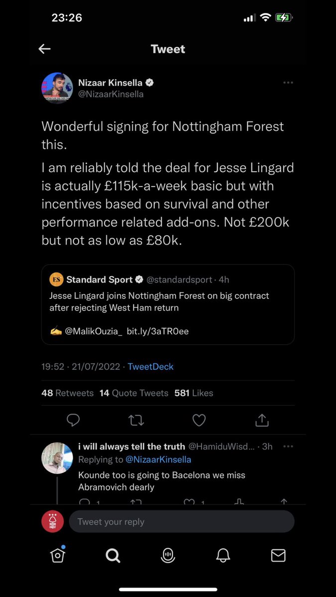 BrummieTricky's tweet photo. Looks like Lingard was offered more basic at #whafc the Cooper factor really coming into play 🤙🏼 #nffc https://t.co/As1fMibm6V