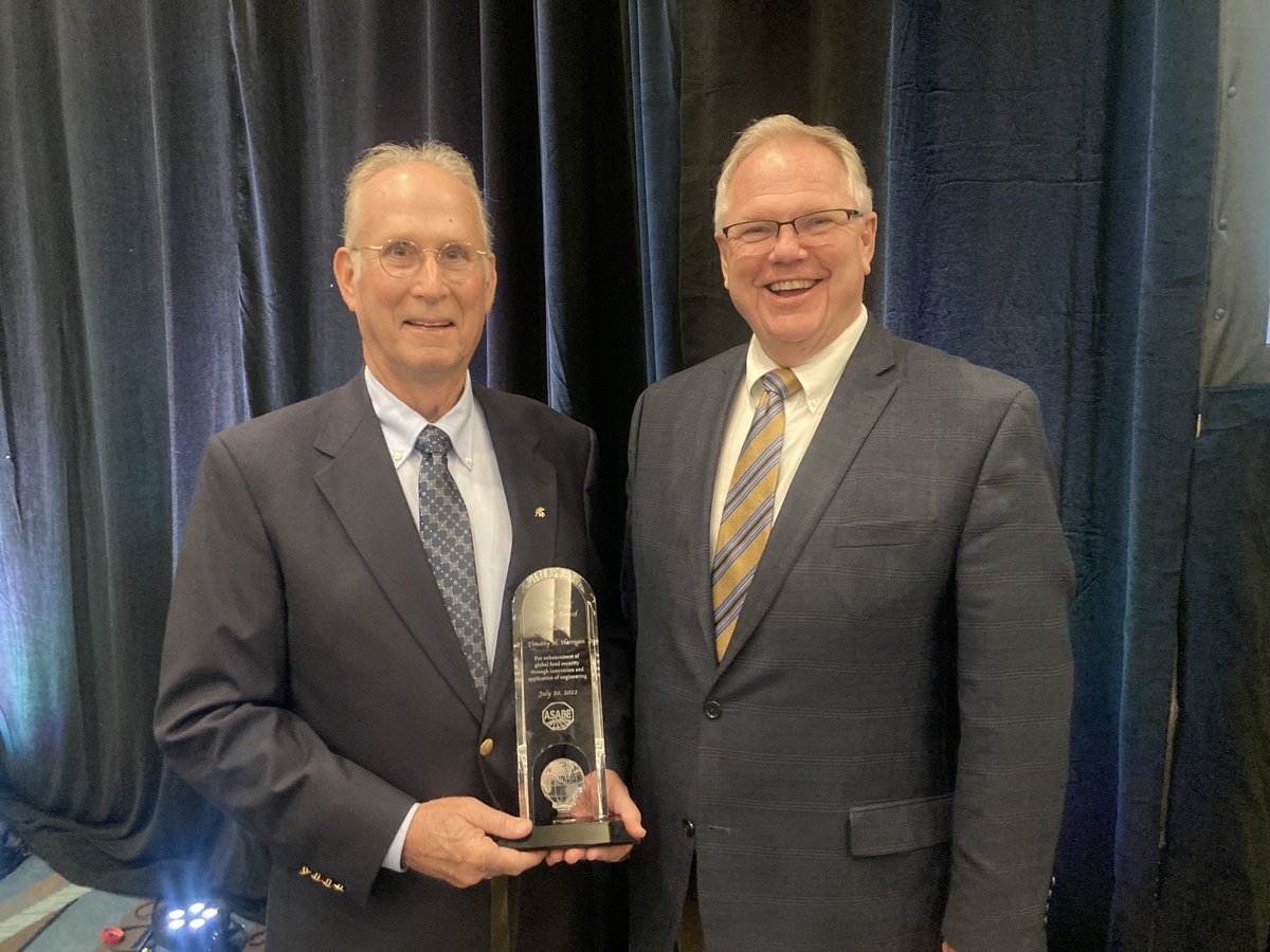 Congrats to Tim Harrigan, who received the Sukup Global Food Security Award <a href="/ASABEorg/">ASABE.org</a> Int’l Mtg.  Tim is professor of Ag Engineering at Michigan State and has worked on mechanization in West Africa. <a href="/SukupMfg/">Sukup Manufacturing Co.</a> is pleased to recognize others who help feed the world!