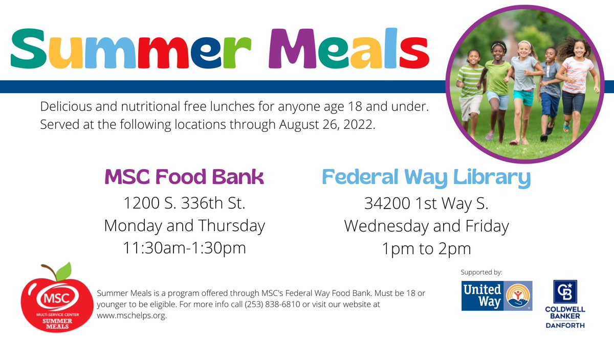 mschelps's tweet image. MSC can help with summer meals for the kids! Lunch kits are available for anyone 18 years of age or younger at the locations listed. #summermeals #mschelps