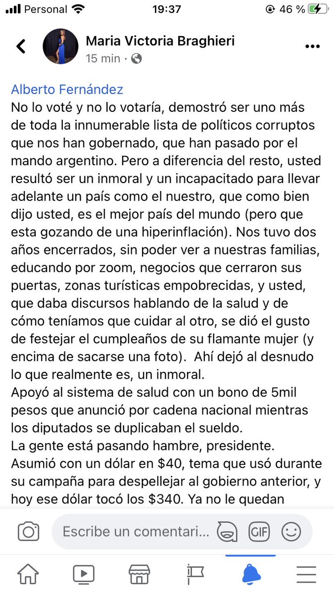 MaviBraghieri13's tweet photo. Sé que nunca lo va a leer @alferdez pero por lo menos es mi descargo https://t.co/urMDKuCuOa