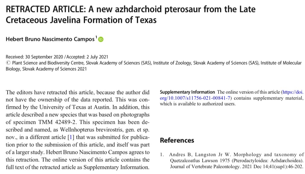 Morphology and Taxonomy of Quetzalcoatlus Lawson 1975 (Pterodactyloidea:  Azhdarchoidea)