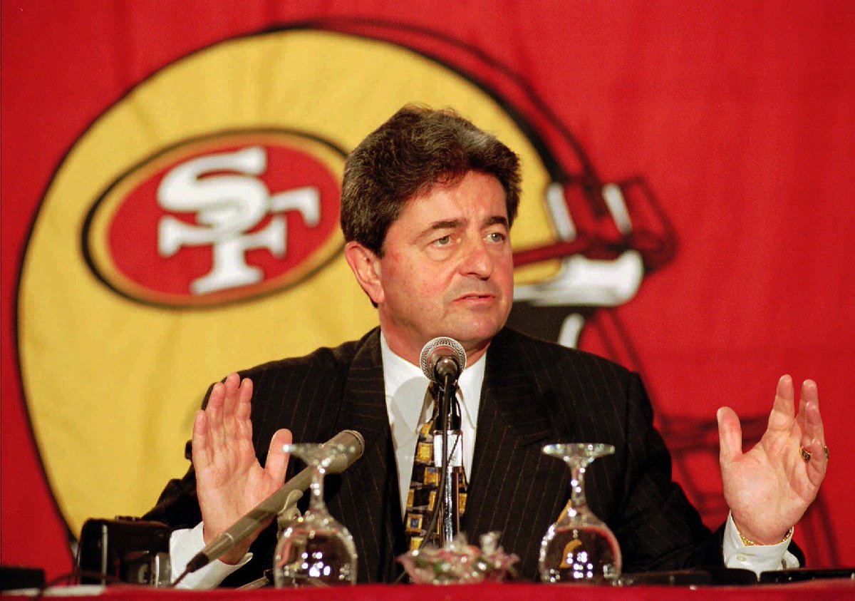 On this day in 1998, #49ers President/GM Carmen Policy resigns amid feud with owner Eddie DeBartolo surrounding potential control of team.

He joined Dwight Clark in Cleveland, acquired Antonio Langham and Roy Barker from SF.

#Random49ers https://t.co/zUKFtJQwnc