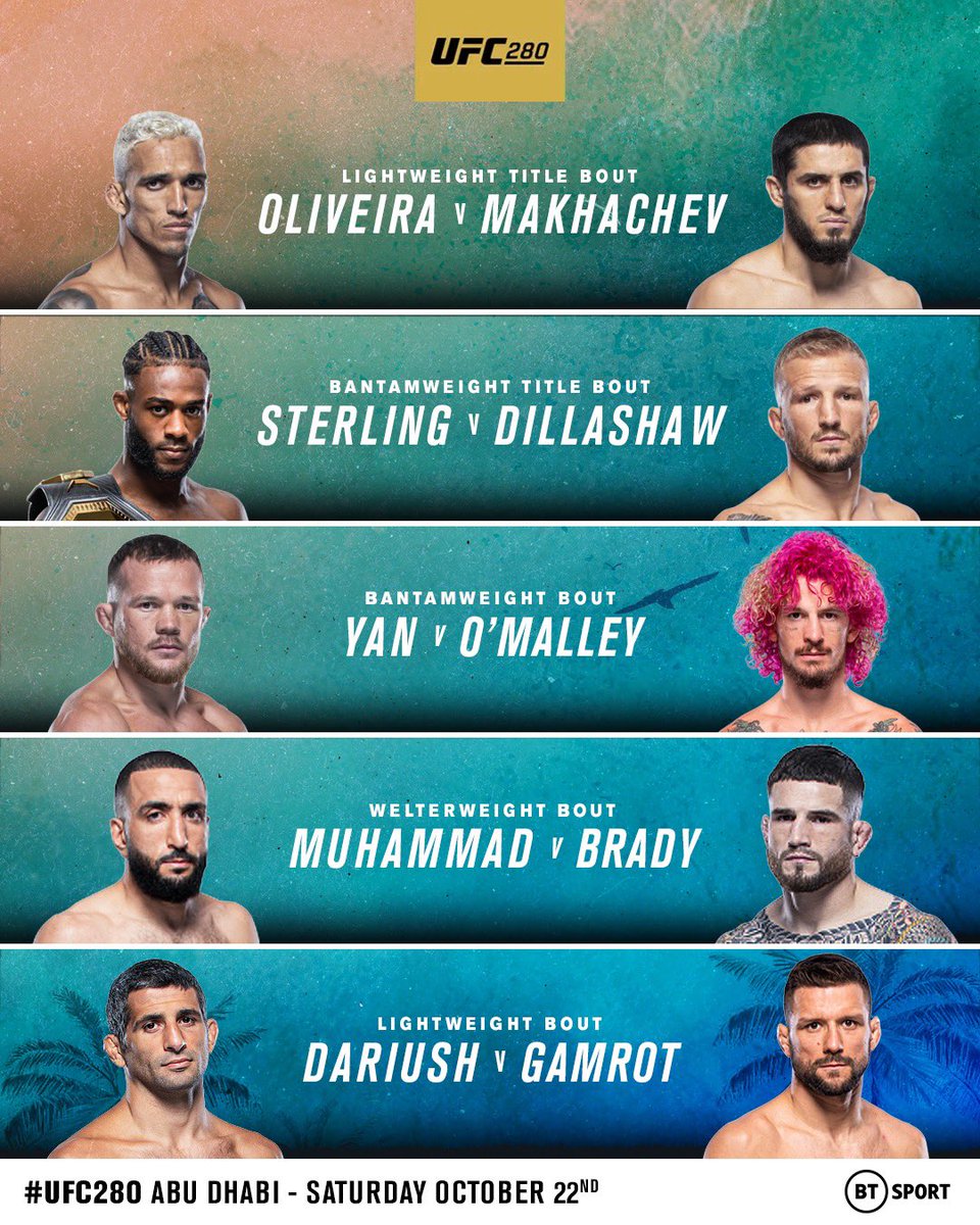 #UFC280 IS INSANEEEEEEEEEE 😱🤩🔥

Fight Island. Abu Dhabi. October 22. Live on BT Sport 🏝