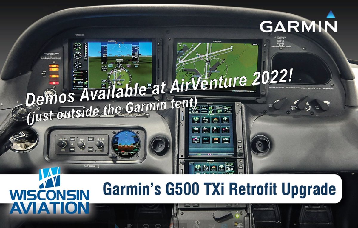SunGopal's tweet photo. Attending the @EAA next week in Oshkosh, WI? If so, please stop by the #WisconsinAviation area located at the @Garmin tent to learn more about the amazing #Garmin Avionics Suite in this #Cirrus #SR22. I will be working the booth Thursday (28th) and Saturday (30th) all day. https://t.co/W0FFgRUcrv