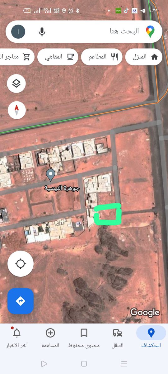 🛑للبيع ارض 🛑
📍النيصية 
🌐المساحة ٤٤١ متر 
🛤الشارع شرقي ١٥ متر بطول ١٩ 
🛤ممر جنوبي ٦ متر بطول ٢١ متر
⭕️السوم ٢٥٠ البيع قريب ⭕️
الموقع : goo.gl/maps/o97byfUa1…
#حائل #حايل_تجمعنا #النيصية #عقارات_السعوديه #عقار #ارض