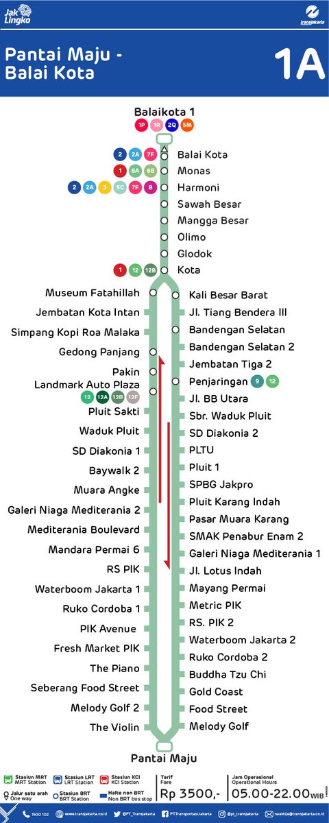 Selain itu juga terdapat perubahan pada layanan Transjakarta rute 1A ...