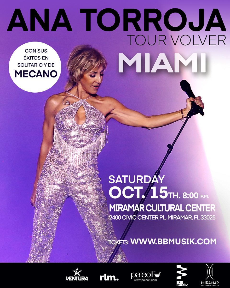 BBMUSIK Group (@bbmusik) on Twitter photo #Miami ¡Entradas ya a la venta!
➡️ bbmusik.com ⬅️
Tour “Volver”
@ana_torroja
15 de octubre en el <a href="/miramarcultural/">Miramar Cultural Center</a> #Miami ¡Entradas ya a la venta!
➡️ bbmusik.com ⬅️
Tour “Volver”
@ana_torroja
15 de octubre en el <a href="/miramarcultural/">Miramar Cultural Center</a>