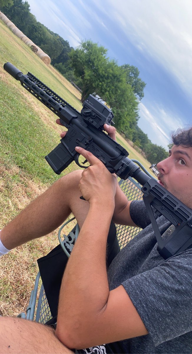 Caveman discovers modern weaponry