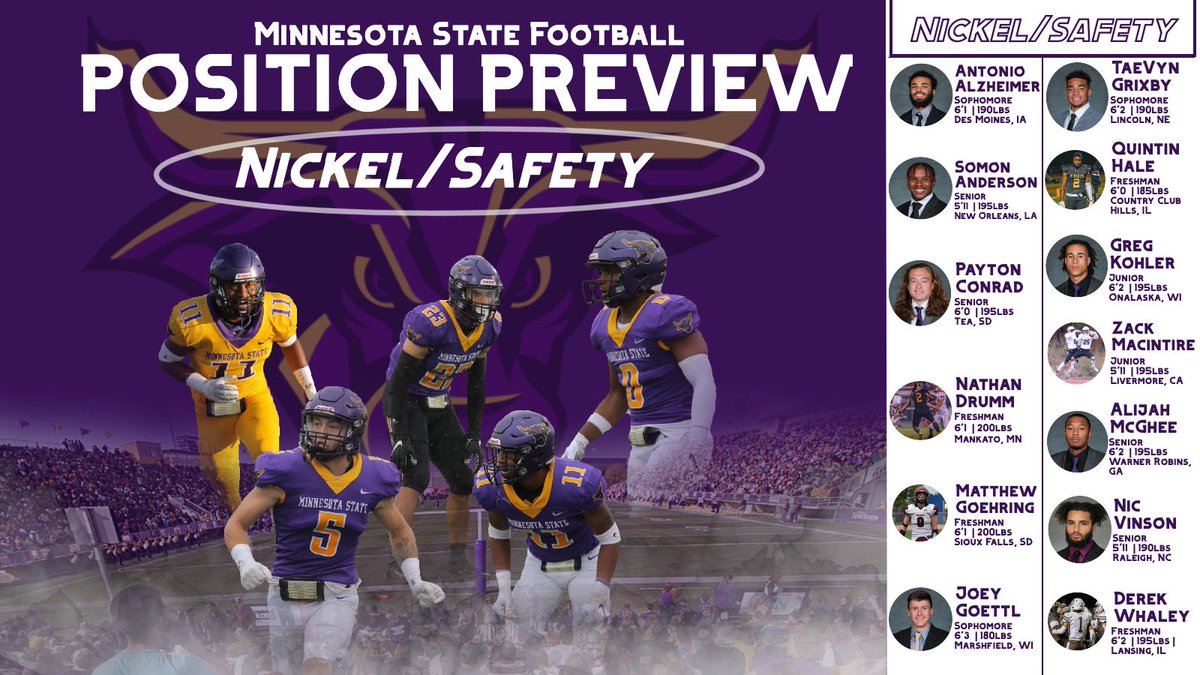 Maverick Football Scoop (@maverick_scoop) on Twitter photo Maturity & Experience abounds this group for <a href="/MinnStFootball/">Minnesota State Football</a>. We are excited for <a href="/Mcghee1001/">Alijah McGhee ๐๐จ</a> <a href="/niicwv/">nic</a> <a href="/PConrad_12/">payton</a> <a href="/_somon_/">Somon Anderson</a> @King_Kohler20 <a href="/MacintireZack/">Zack Macintire</a> <a href="/GoettlJoey/">Joey Goettl</a> <a href="/antonio_alz/">Antonio Alzheimer</a> <a href="/TaeGrix/">TaeVyn Grixby</a> <a href="/NathanDrumm3/">Nathan Drumm</a> <a href="/MatthewGoehring/">Matthew Goehring</a> <a href="/Qhale22/">Quintin Hale</a> & <a href="/DerekWha1ey/">Derek Whaley</a> to lead The Herd into Battle! #MPET1-0 Maturity & Experience abounds this group for <a href="/MinnStFootball/">Minnesota State Football</a>. We are excited for <a href="/Mcghee1001/">Alijah McGhee ๐๐จ</a> <a href="/niicwv/">nic</a> <a href="/PConrad_12/">payton</a> <a href="/_somon_/">Somon Anderson</a> @King_Kohler20 <a href="/MacintireZack/">Zack Macintire</a> <a href="/GoettlJoey/">Joey Goettl</a> <a href="/antonio_alz/">Antonio Alzheimer</a> <a href="/TaeGrix/">TaeVyn Grixby</a> <a href="/NathanDrumm3/">Nathan Drumm</a> <a href="/MatthewGoehring/">Matthew Goehring</a> <a href="/Qhale22/">Quintin Hale</a> & <a href="/DerekWha1ey/">Derek Whaley</a> to lead The Herd into Battle! #MPET1-0