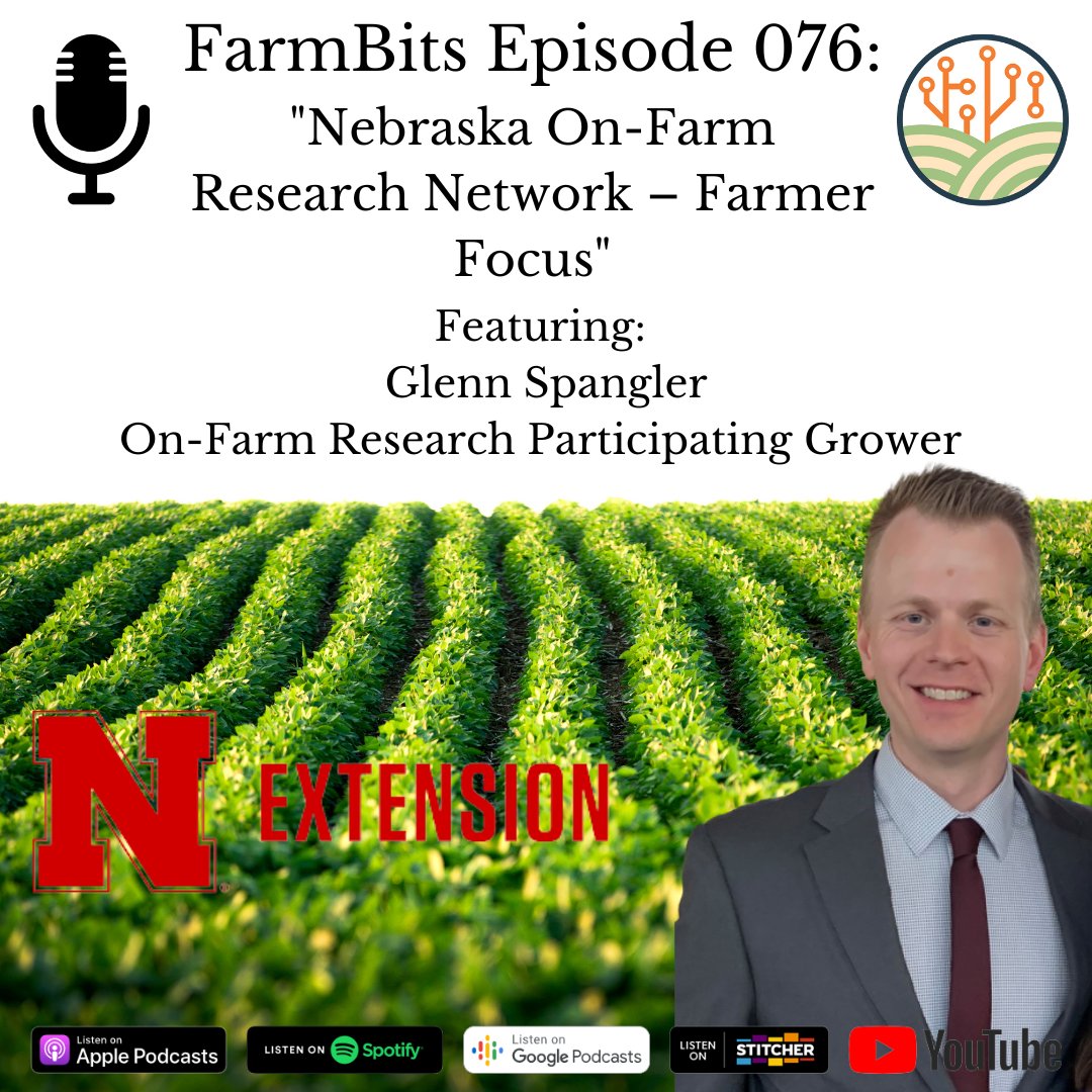 The FarmBits Podcast (@unlfarmbits) on Twitter photo This week we hear from Glenn Spangler, one of the farmers who participates in <a href="/OnFarmResearch/">NE On-Farm Research</a>. While this is our last episode of the summer, we will be back in September with more amazing episodes! In the mean time, check us out wherever you stream podcasts. #FarmBits #agtech This week we hear from Glenn Spangler, one of the farmers who participates in <a href="/OnFarmResearch/">NE On-Farm Research</a>. While this is our last episode of the summer, we will be back in September with more amazing episodes! In the mean time, check us out wherever you stream podcasts. #FarmBits #agtech