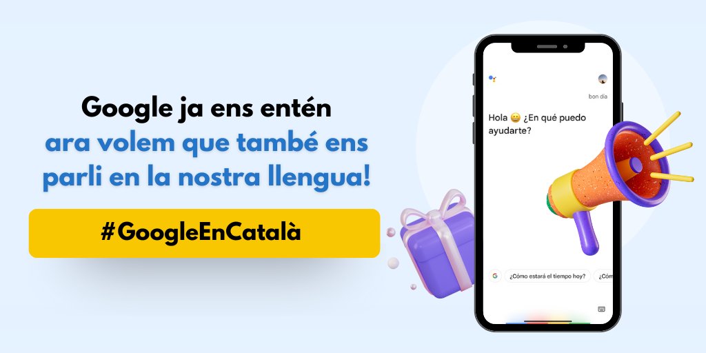 💻 L'entorn de <a href="/Google/">Google</a> és la base del funcionament de moltes empreses catalanes.

❗ Necessitem que ofereixin tots els serveis en català. Per això volem #GoogleEnCatalà!