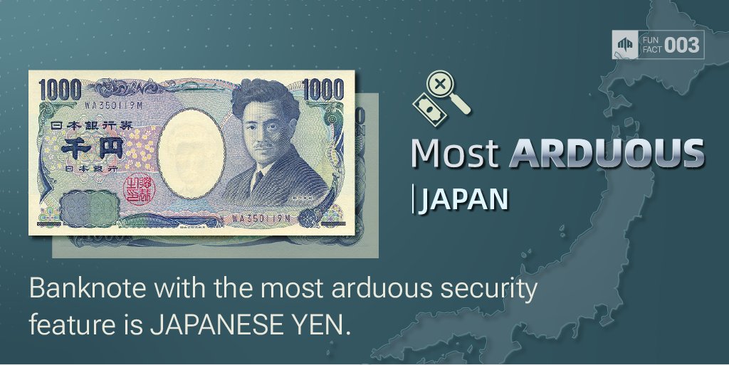 MAutomodules's tweet image. Japanese banknotes add in mitsumata, a plant which is one of the materials to make Mashi (traditional paper), can give the finished banknote a unique coloring and texture. Thus the technology become the most arduous security feature.
#funfacts #banknote #polymernotes #money