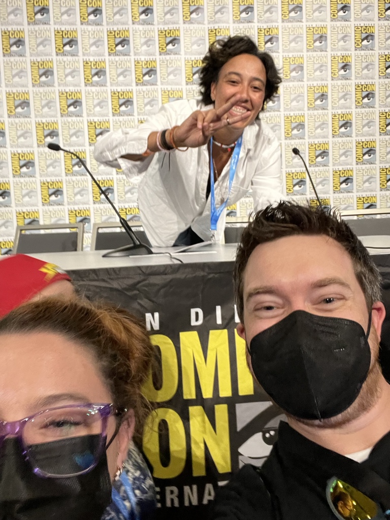 RobMaus's tweet photo. @FionaNova  @nannwilliams   @G4TV  Happy birthday Fiona! Thanks for making #SDCC2022  awesome!! https://t.co/dj2jfbP6vu