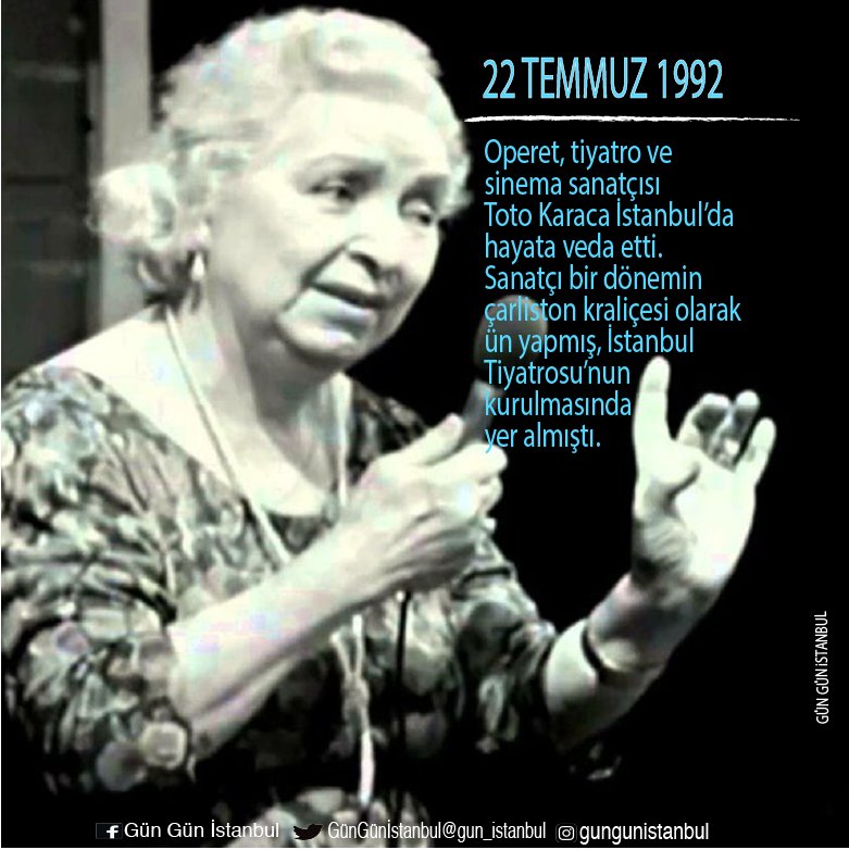 gun_istanbul's tweet photo. #I992 #TotoKaraca #sanatçı #operet #tiyatro #sinema #çarlistonkraliçesi #IstanbulTiyatrosu #İstanbul #IstanbulunTarihi #GünGünIstanbul @istanbulbld @sehir_tiyatrosu https://t.co/3NjhdP6UWD