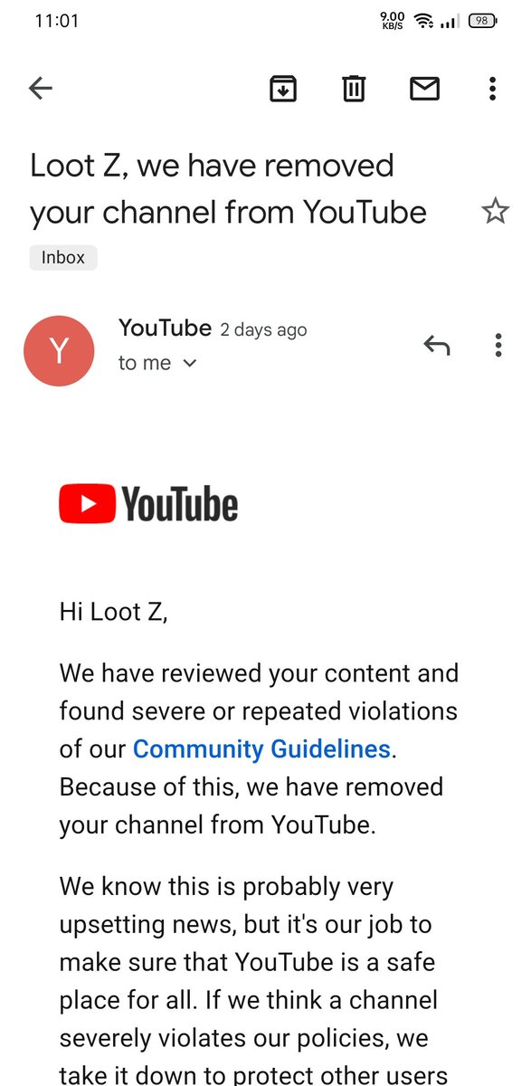 Ajay95871's tweet photo. @TeamYouTube My Channel Removed For Repeated Content But I Only Review Play Store Available Application And Channel Have Only 5 - 6 Videos So How It Can Be Repeated Content ?

Check Again And Give My Channel Back https://t.co/44wYe9dUar