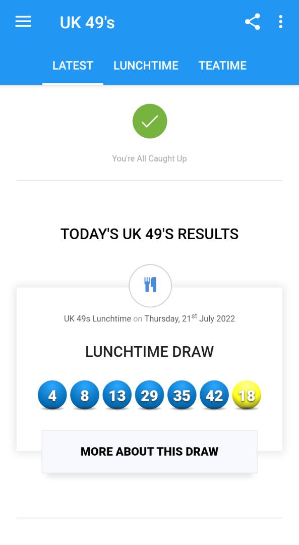 Lunchtime and Teatime is Ready Get your accurate numbers here!!!
✔️✔️✔️
Be among the winner 🏆🏆🏆
Regisration is still in progress 
Regisration+27632179817