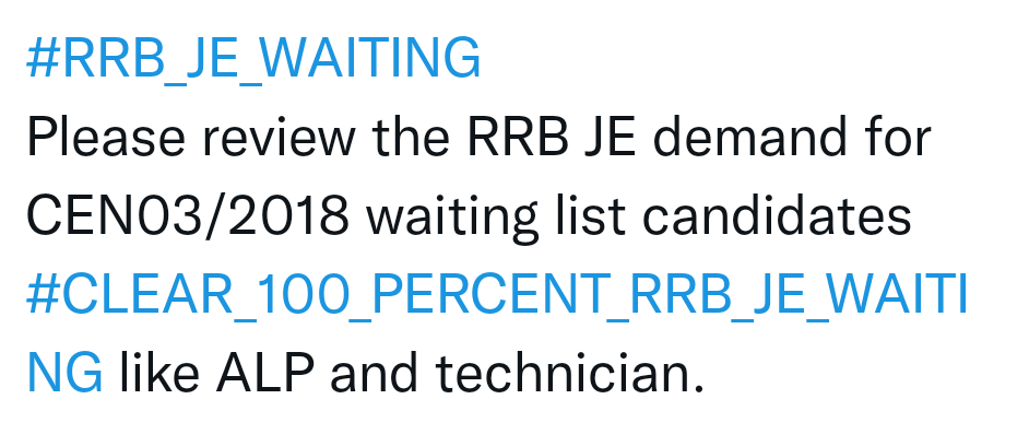 9CurrentAffairs's tweet photo. @RailMinIndia @SCRailwayIndia
@arunjainir  @rrbsecunderabad @drmgnt @drmsecunderabad @drmgtl @drmvijayawada @drmned @gmscrailway @AshwiniVaishnaw @drmhyb @rashtrapatibhvn #RRB_JE_WAITING #CLEAR_100_PERCENT_RRB_JE_WAITING https://t.co/zv6y3GFahO