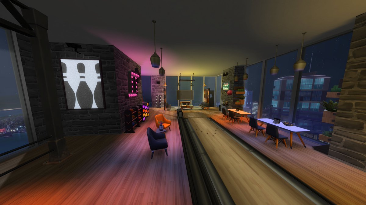 TheBlockchainP's tweet photo. This floor started with nothing but a pool on it. I turned it into a Basement Bowling Alley with a Hidden Sauna. Let me know what you think. #TheSims4 #TheSims #BlockchainP #BlackGamer https://t.co/rTqrSzP2zi