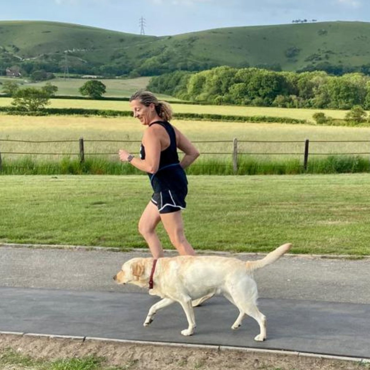 SallyGunnell's tweet photo. 🌄 Anyone else out early to beat the heat? 
Remember to drink plenty of water in this glorious weather!

Just a gentle plod for #Luna and I...

#optimiseyourage #over50 #Menshealth #womenshealth #lifeafterretirement #lifeafterfifty #over50women #over50health #over50fitness https://t.co/kkiVOSzQCl