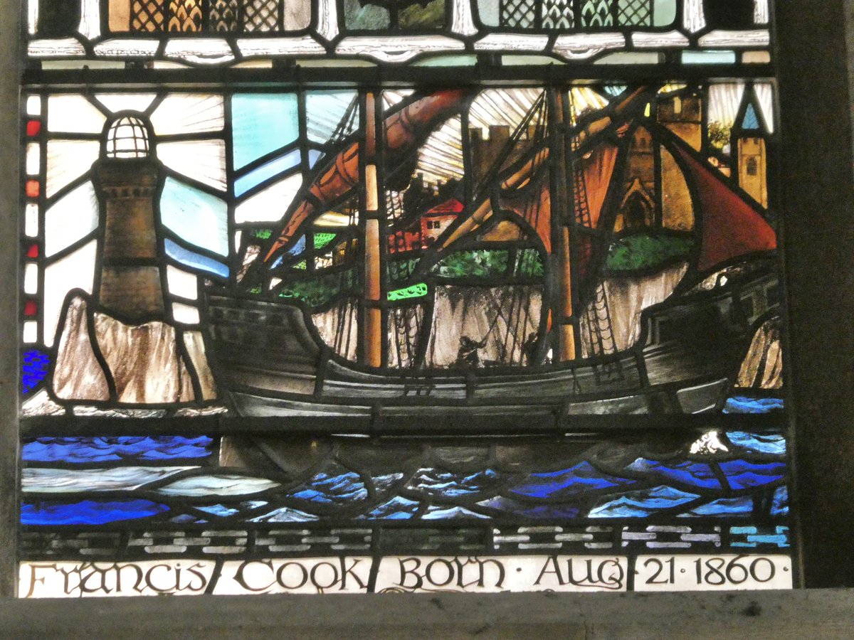 👀 Holy Trinity Church, Sloane Square, #London

A detail from a #ChristopherWhall window 

I like the detail of the lighthouse, ship & town.

#PharosFriday (early for #StainedGlassSunday)