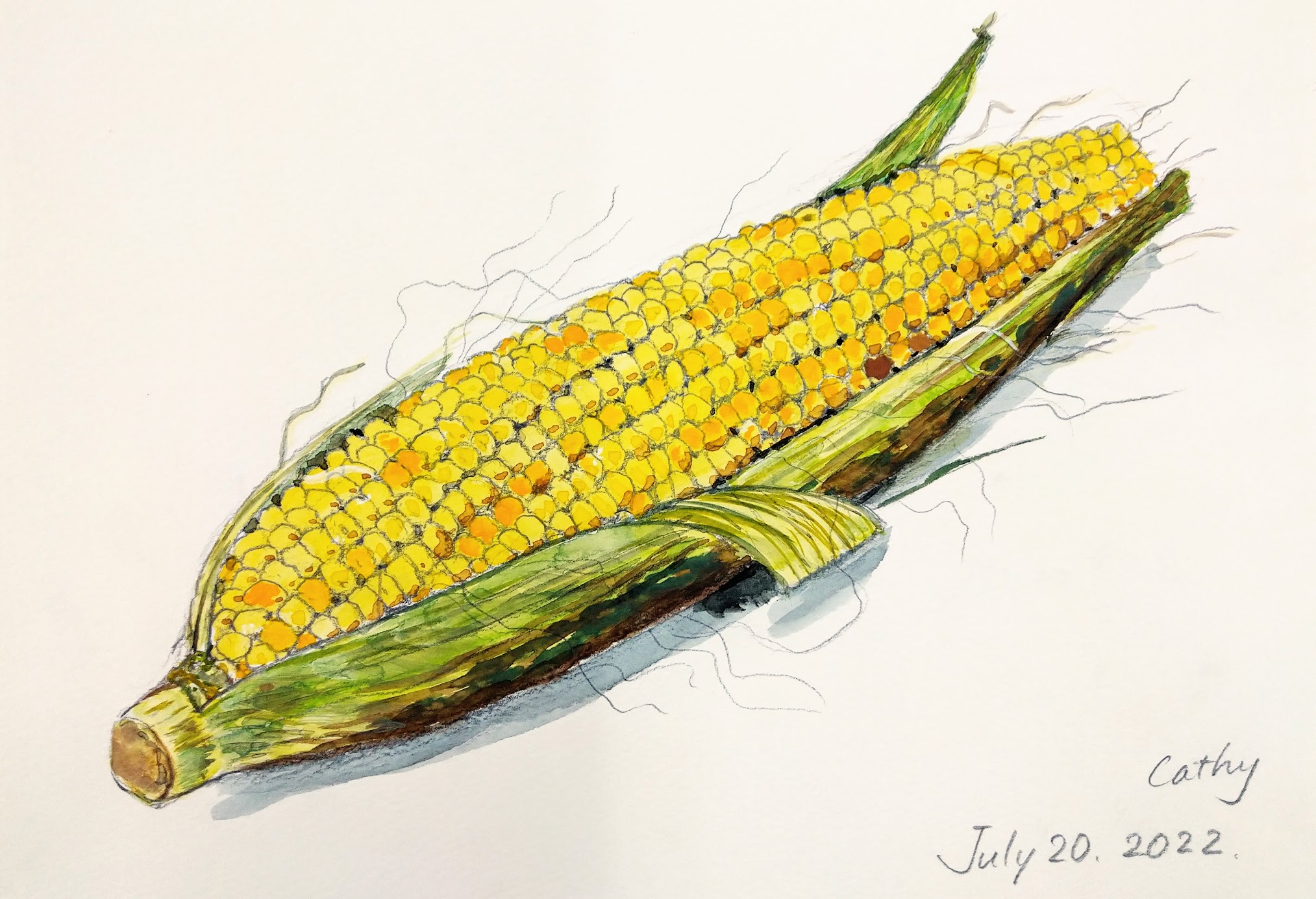 アトリエガーデン 昨日は おとな絵画 がありました とうもろこしを水彩絵の具で描きました T Co 3rgigqjqxr Twitter