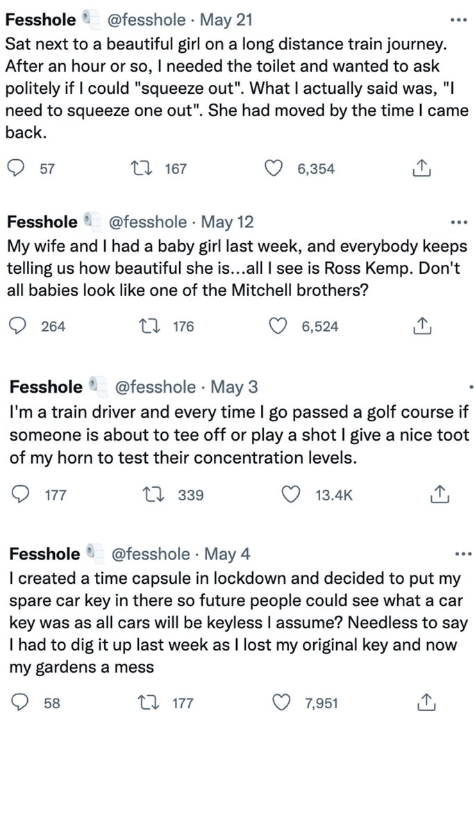 fesshole's tweet photo. It's the best of @fessfole for May 2022 - that's the best and funniest confessions submitted to the account. Do please share widely so we get lots of fantastic new confessions in for next month. And, if you don't already, follow @fesshole now! https://t.co/pLyKzxUNJW
