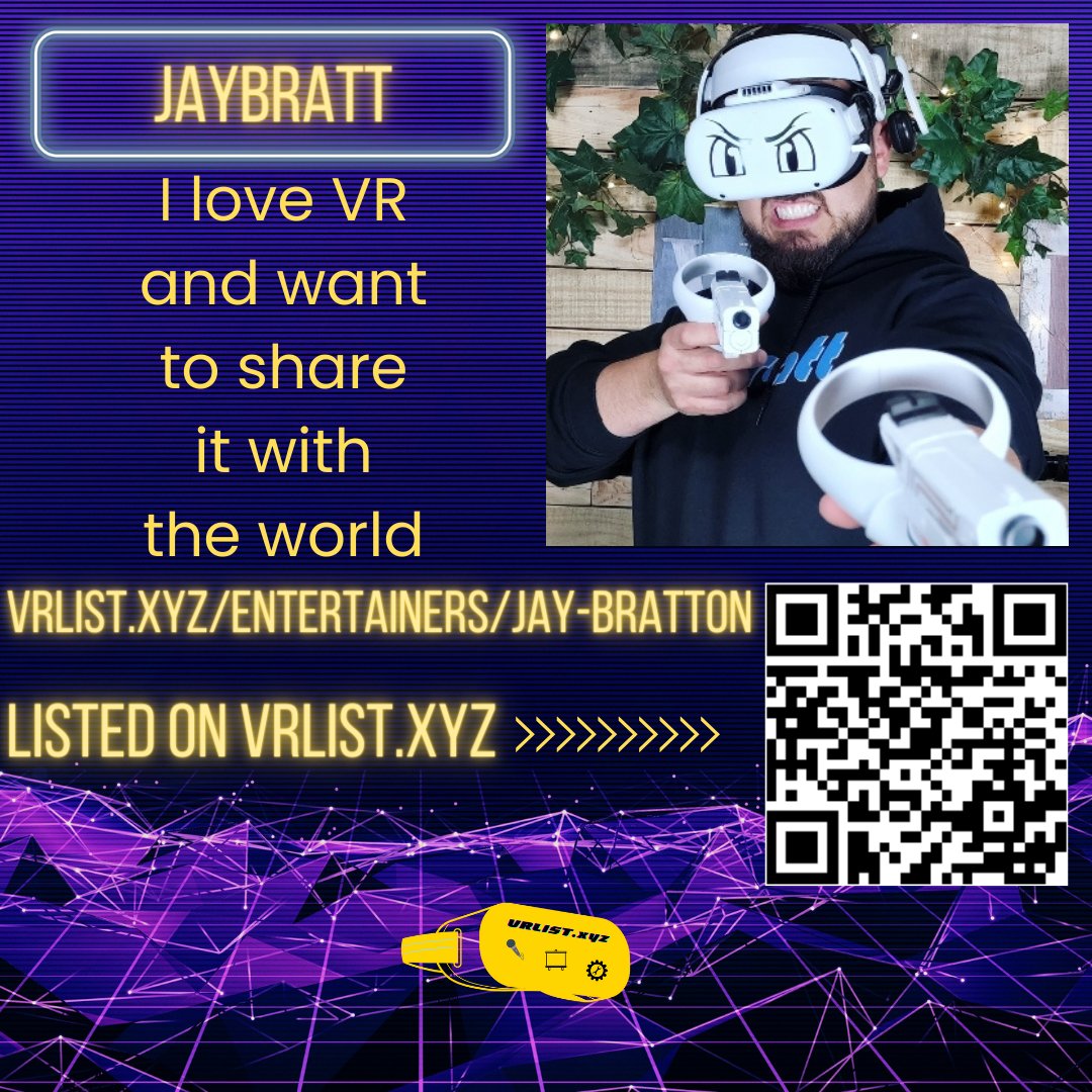 VRListxyz's tweet photo. Find @JaybrattVR & other VR Entertainers, Instructors, and Creators on https://t.co/NaMhNmUmrD
#vrlist #vrlistxyz #horizonworlds #meta #metaverse #quest2 #vrheadset #vrservices #vrservice #oculus #metaquest #metaquest2 #altspacevr #recroom #vrchat #VRexperience #VirtualReality https://t.co/6XNAPtZ1sy