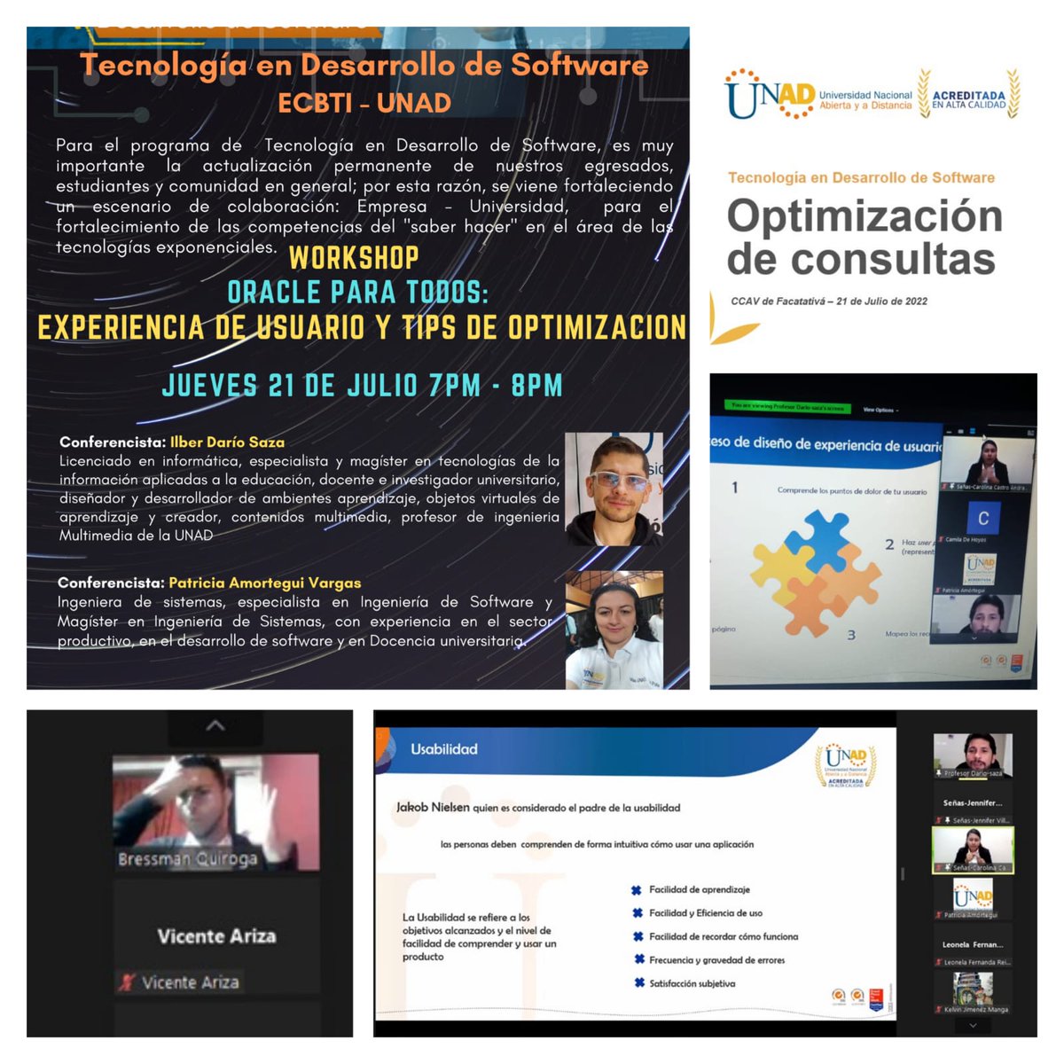 Hoy en la Tec en Desarrollo de Software realizamos la 4 sesión del Taller de Oracle donde el lic Darío Saza nos habló de experiencia de usuario, agradecemos a los participantes y destacamos la reflexión de los estudiantes de inclusión sobre la importancia del software inclusivo.