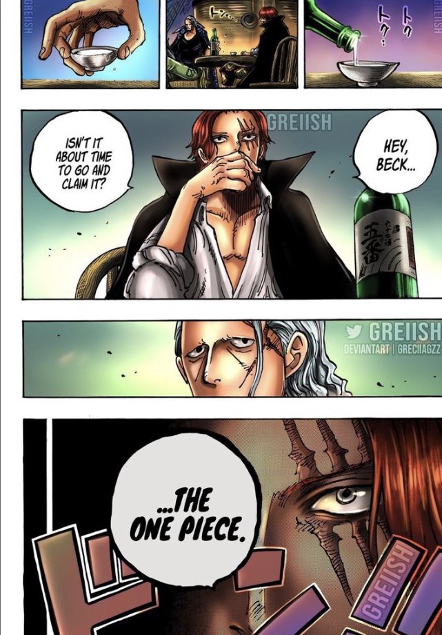 GoatKuna's tweet photo. ⛔️Spoilers⛔️Chapter 1054 is rlly interesting After Shanks saying he gonna claim the One Piece.Luffy might actually have some crazy opponents.Are The Luffy and Shanks  going to have to fight for the One Piece ?? This Saga just got even more interesting‼️❓❓ https://t.co/AZwoMVOAMk