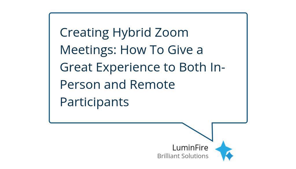 LuminFire's tweet image. As we began our transition to being together in the office again for both work and events, we found ourselves needing to tackle a problem: holding hybrid meetings.

Read more 👉 bit.ly/2UjWKWE

#Meetups #HybridMeetings #VideoConferencingTool #FileMaker #WordPress