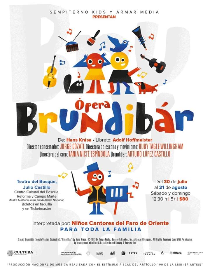SempiternoKids's tweet photo. No te pierdas #Brundibar: un #ópera para toda la familia interpretada por los Niños Cantores del Faro de Oriente.

34 #niños en escena
#Orquesta en vivo
Y mucha diversión.

Boletos aquí:
https://t.co/whjXgskKIB

30 julio - 21 agosto
#Teatro Julio Castillo
Sáb y dom 12:30 hrs
$80 https://t.co/I9ADGJuchX